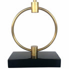 Mid-century Gilbert Rohde Style Brass Ring Table Lamp, Pair