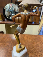 Neo Art Deco Copper-Tone Female Dancer Statue Dancer by Biess
