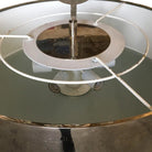 Chrome Drum Chandelier with Frosted Glass Shade