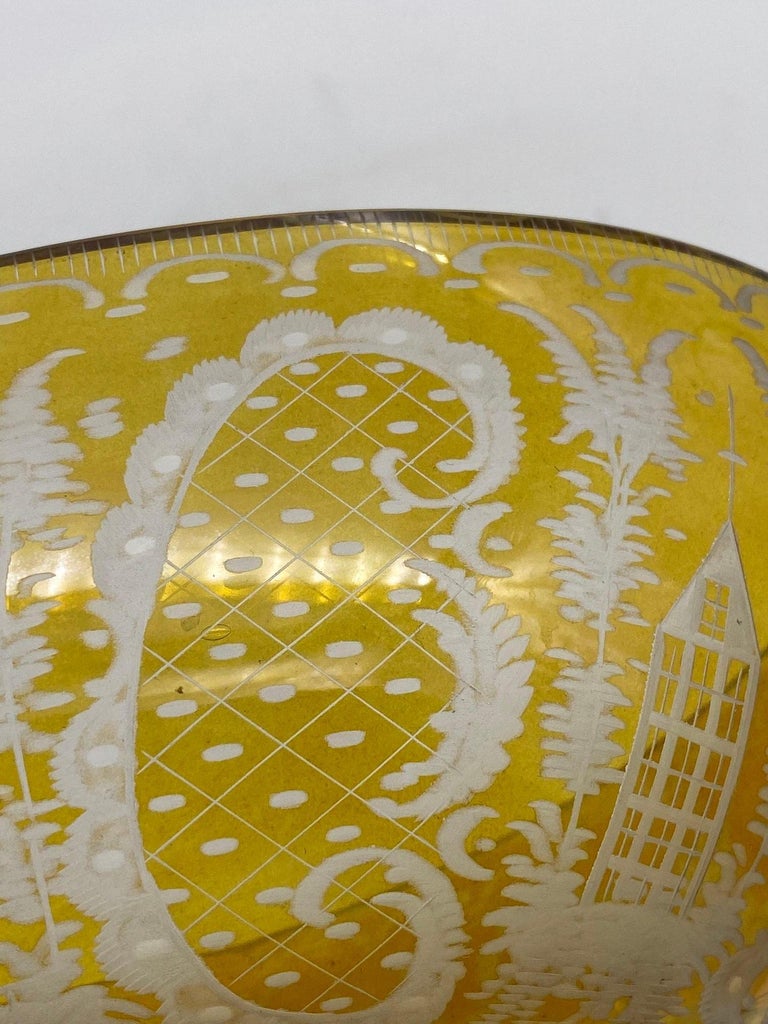 Bohemian Amber-Flashed Glass Bowl Flared Form, Circa 1900