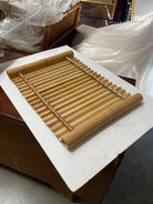 Restored Mid Century Tropical Split Bamboo Serving Tray, Pair