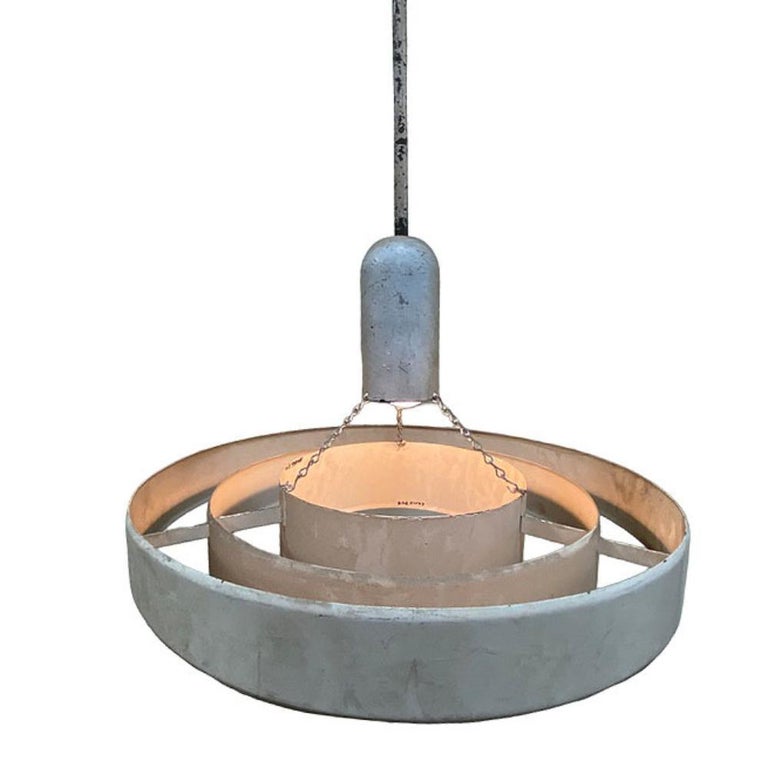 Mid-Century "Saturn" Ceiling Steel 19" Pendant by Kurt Versen, 22 Available