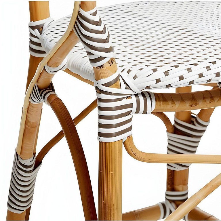 Set of 5 Danish Bistro "Isabell" Rattan Barstools w/ Woven Seat & Back by Sika D