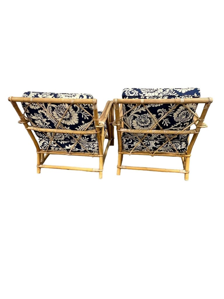 Restored Arch Arm Rattan Loung Chair & Sofa Living Room Set w/ Ottoman