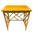 Restored Mid-Century Set of 3 Rattan Nesting Side Tables w/ Mahogany Top