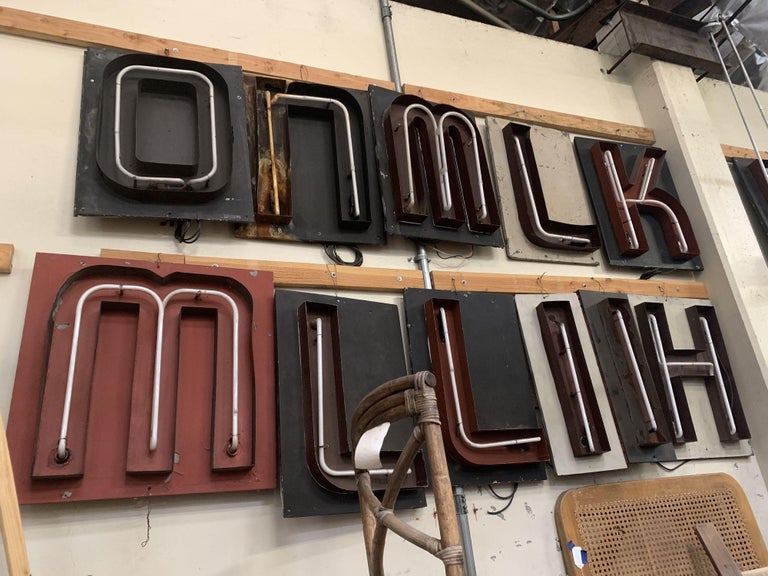 Large Vintage Neon Marquee Letters from the Iconic Pan-Pacific Auditorium