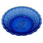 Art Deco Cobalt Shirley Temple Blue Glass Decrotive Bowl Pair by Hazel-Atlas