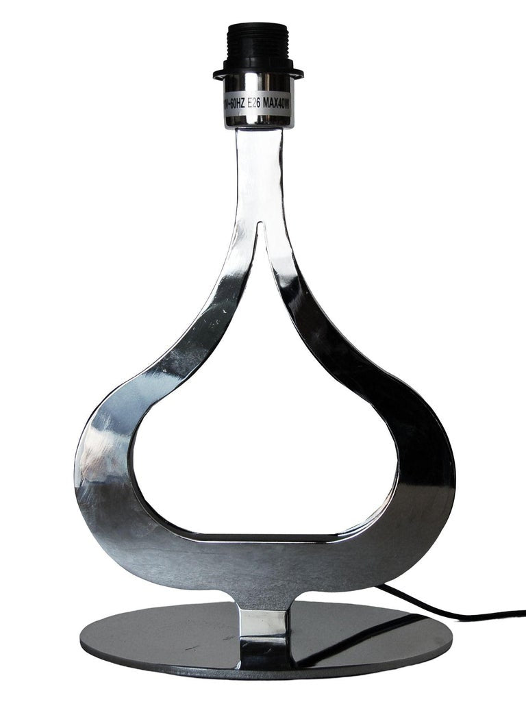 Postmodern Chrome Tear Drop Shaped Table Lamp