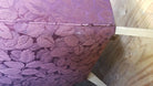 Mid Century Modern Wingback Lounge Chair Burgundy Leaf Print Pair