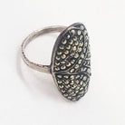 Sterling Silver French Paste Marcasite Jewelry Set, Brooch, Bracelet, Earrings