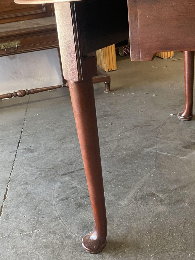 Late Victorian French Drop-Leaf Oak Dining Table