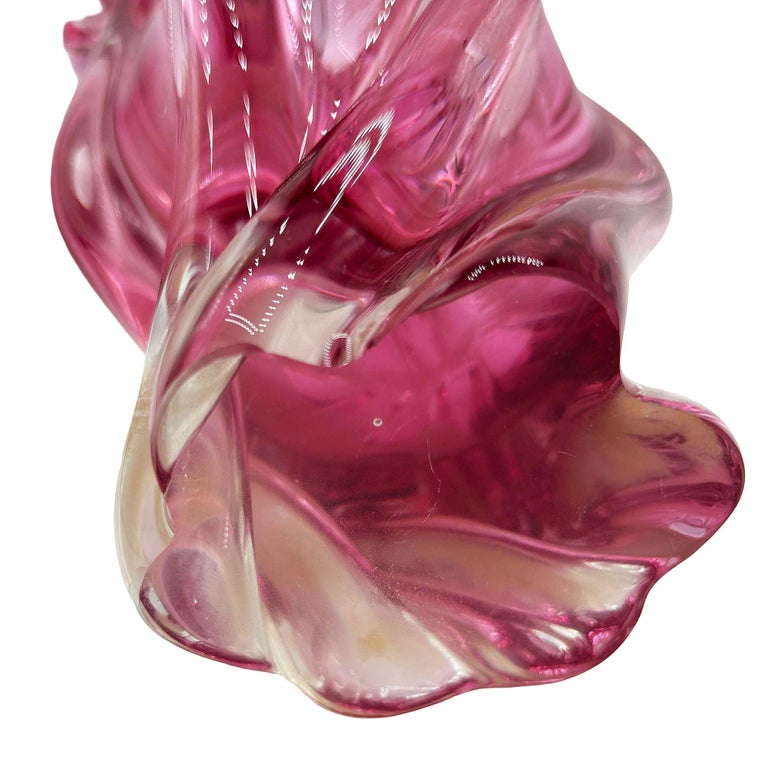MCM Czech Cranberry Art Glass Vase by Josef Hospodka for Chribska Glassworks