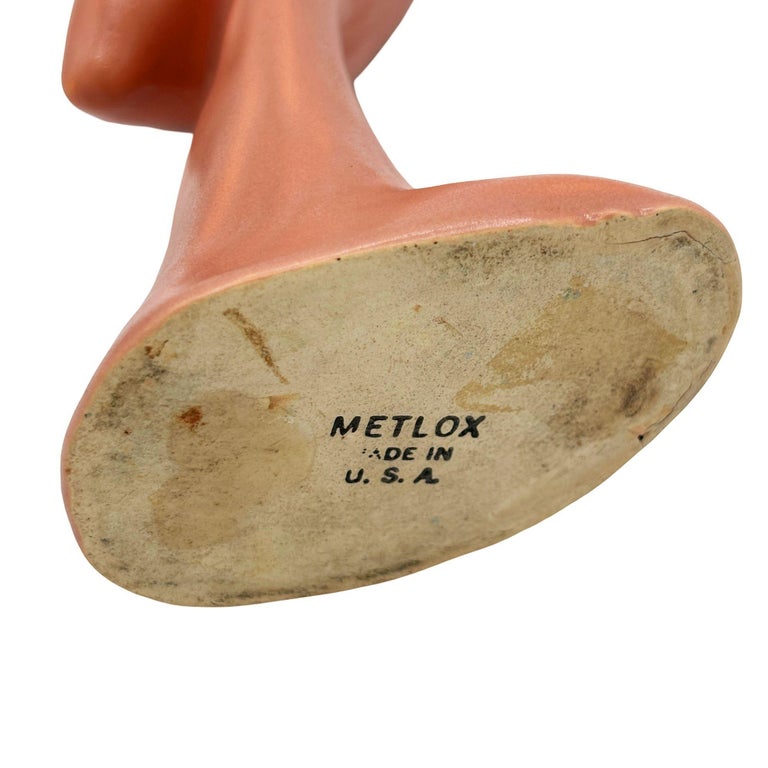 MCM Ceramic Curious Watcher Modernist Pink Flamingo Tabletop Statue by Metlox