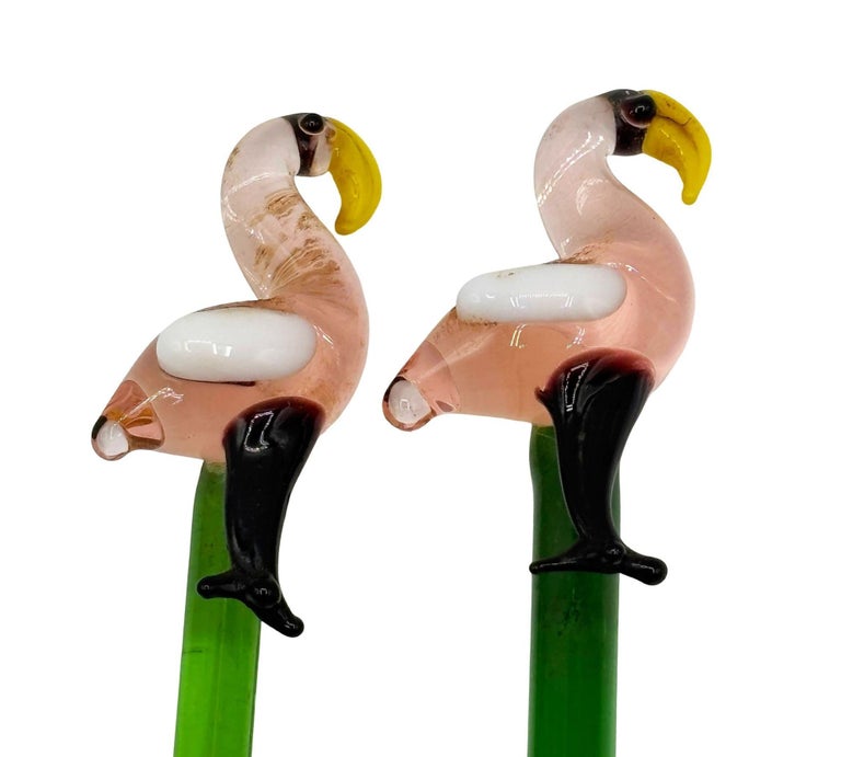 21 Piece Mid-Century Tropical Hula Girl & Flamingo Cocktail Swizzle Sticks