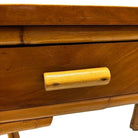 Restored Art Deco Rattan & Mahogany Secretary Writing Desk