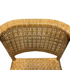 Restored Modern 2-Strand Rattan Armchair Dining Chair w/ Wicker Seat, Set of 4