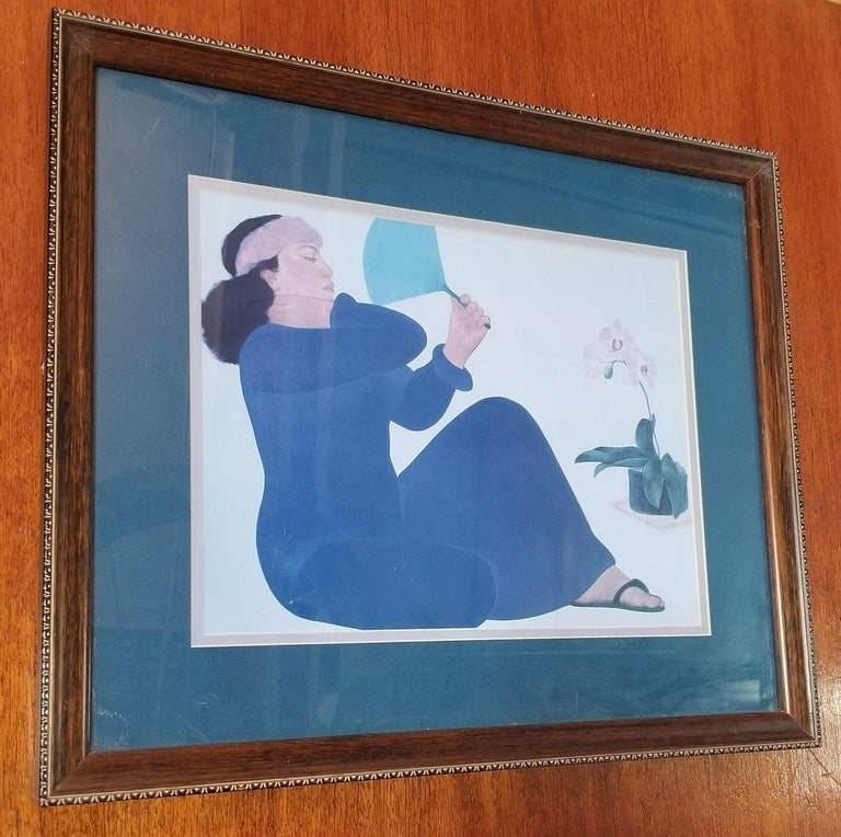 Set of 4 "Women of Hawaii" Serigraph Art Prints by Pegge Hopper