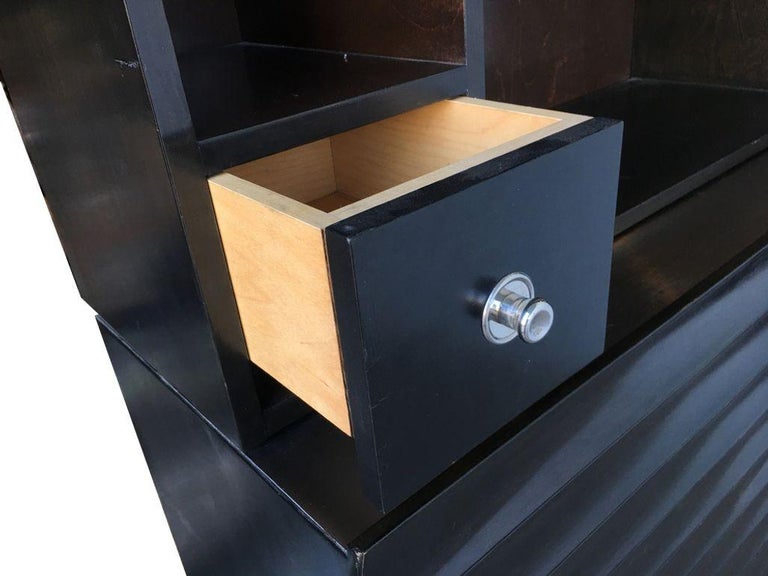 Postmodern Espresso Wood Dining Room Convertible Bar Cabinet, 1990
