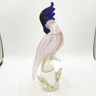 Mid-century Murano Gold Fleck Multicolored Art Glass Cockatoo Scultpure