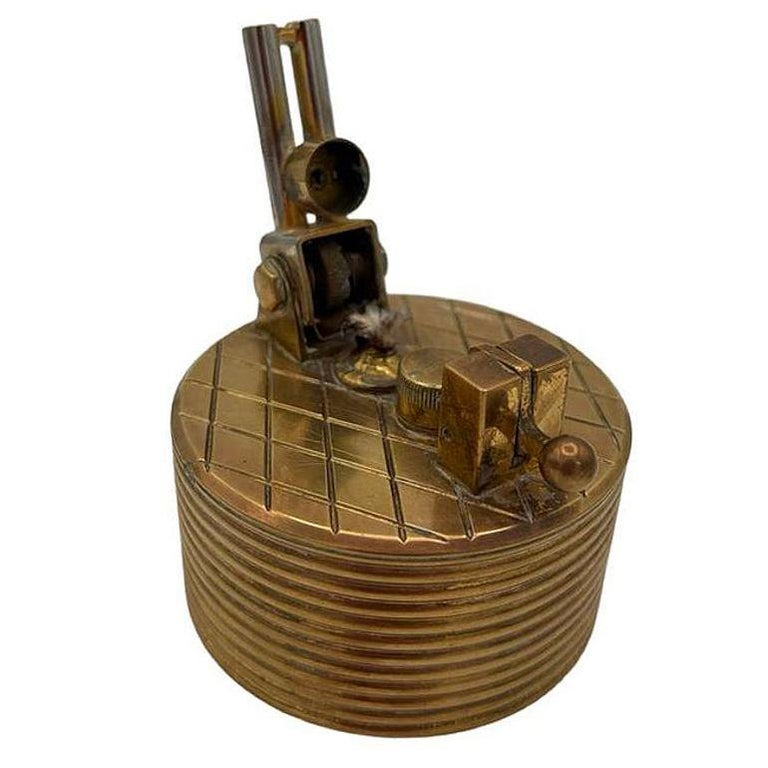 Mid-century "Brilux" for Dunhill Brass Lift-Arm Table Lighter, Switzerland