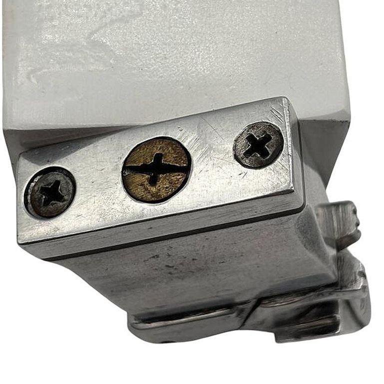 Hand Made Bespoke Silver Art Deco Sphinx Lift Arm Lighter w/ Geometric Inlay