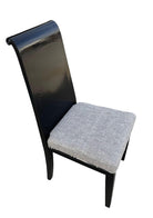 Set of Six Scrolling Back Wooden Oak Dining Chairs by Four Hands