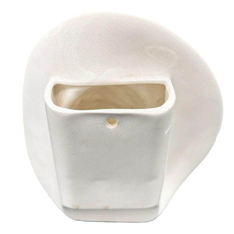 Large Art Deco Hat Lady Bust White Ceramic Planter by Royal Haeger