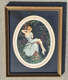1920's Framed French Artwork "Lovers Message" by Marcel Le Boulte