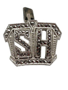 Vintage Sterling Silver Cufflinks w Mono Initials "SH" or "HS" with Faux Diam