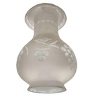 Victorian Frosted Wheel Cut Glass Oil Lamp Fluted Hurricane Shade