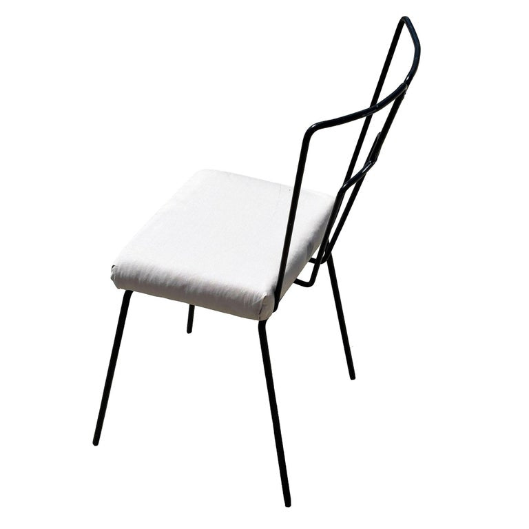 Mid-Century Iron Wire Art Side Dining Geometric Chair by Homecrest, Pair