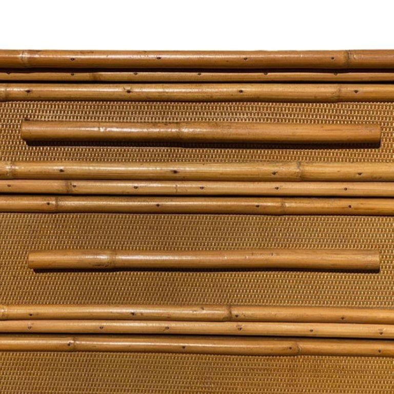 Restored Mid-century Rattan & Wicker Dresser by Mengel Furniture