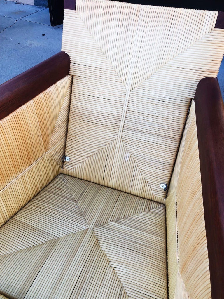 Donghia Rattan Lounge Chair & Ottoman by John Hutton, The Merbau Collection
