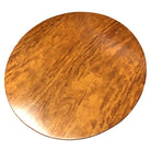 Restored Round Rattan Coffee Table with Mahogany Top