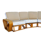 Restored 6-Strand Square Pretzel Rattan Corner Sectional Sofa