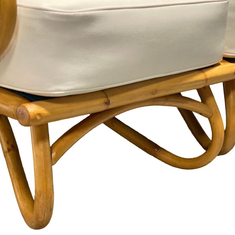 Restored "Triple Triangle" 3-strand Sectional Sectional Settee W/ Loop Base