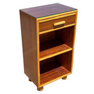 Restored Rattan and Mahogany Lowboy Dresser and Nightstand Set