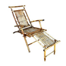 Restored Aesthetic Movement Tiger Bamboo Garden/Patio Fold Lounge Recliner, Pair
