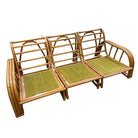 Restored 3-Strand 3 Seat Rattan Sectional Sofa by Paul Laszlo for Ficks Reed