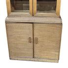 Restored Art Deco Stick Rattan & Grass Mat China Cabinet/Etagere
