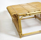 Restotrf Skeleton Italian Pencil Reed Rattan Ottoman, style of Frank Albini