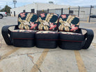 Restored 6 Strand Black Ash Table, Sofa, Lounge Chair Livingroom Set
