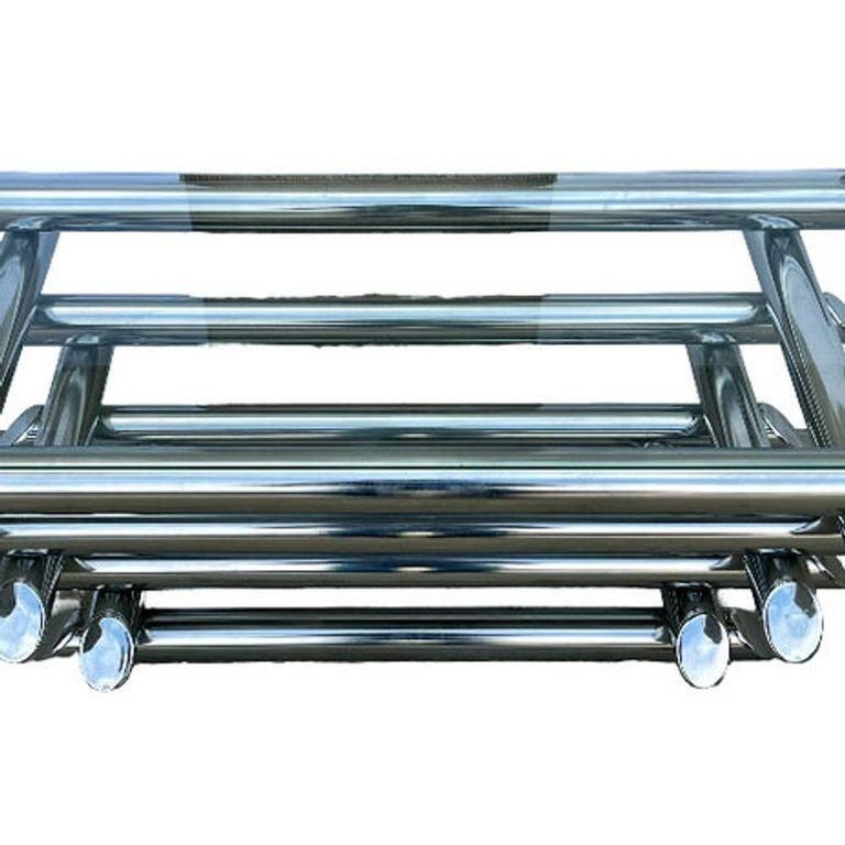 Paul Mayen Style Chrome Tubular Stacked Cocktail Table
