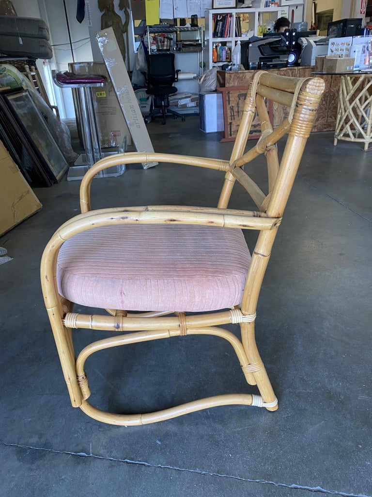 Rattan 2-Strand X-Back Lounge Chair with Streamline Speed Arms