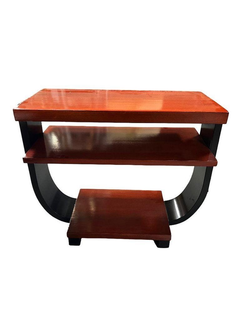 2-Tone Geometric Art Deco Side & Coffee Table by Gilbert Rohde for Brown Saltman