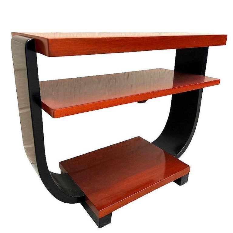 Two-Tone Geometric Art Deco Side Table by Gilbert Rohde for Brown Saltman, Pair