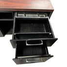 Modern Black & Chrome Metal Tanker Credenza by Steelcase