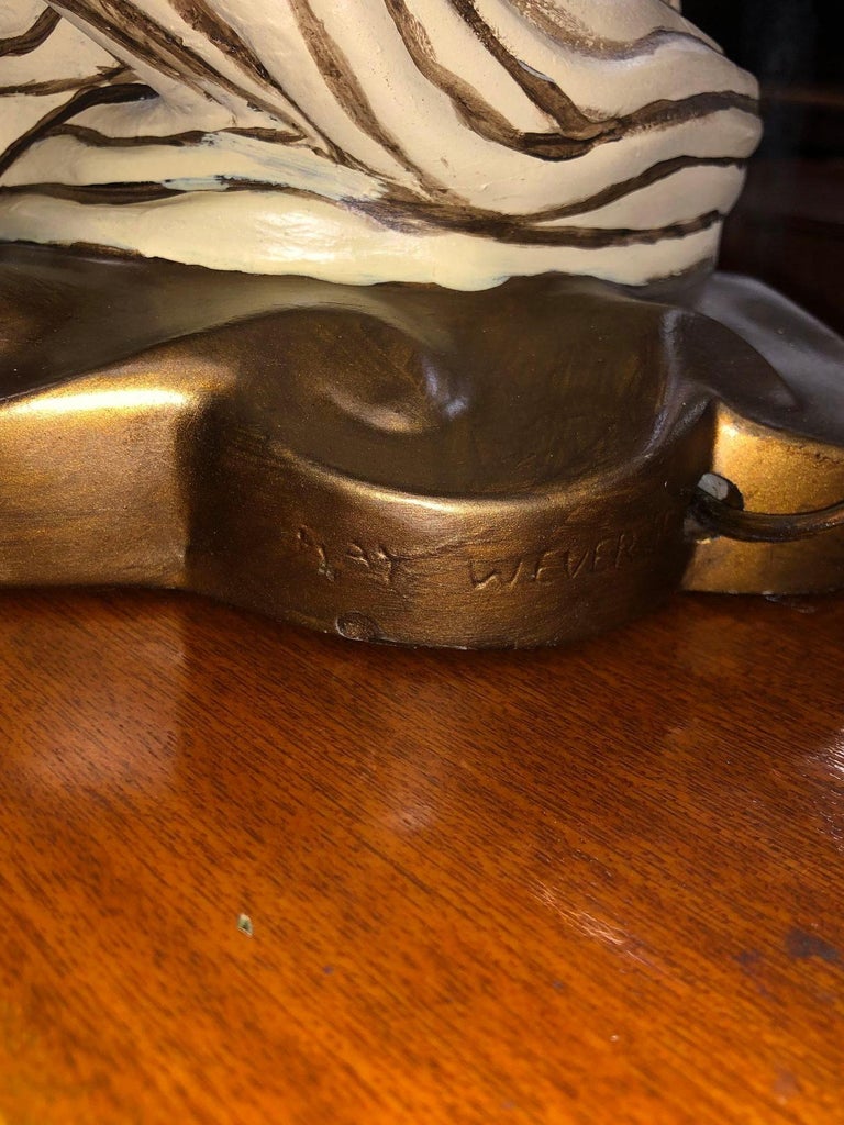 Mid-Century Female Bust Chalkware Lamp