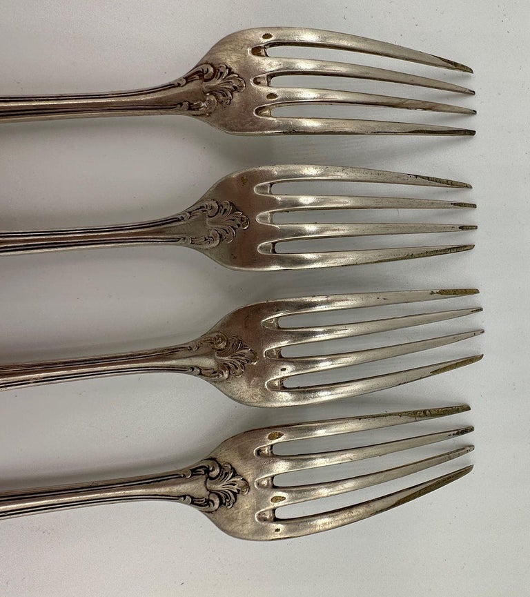 19th Century French L'Alfénide Christofle/Charles Halphen Flatware with Ladle