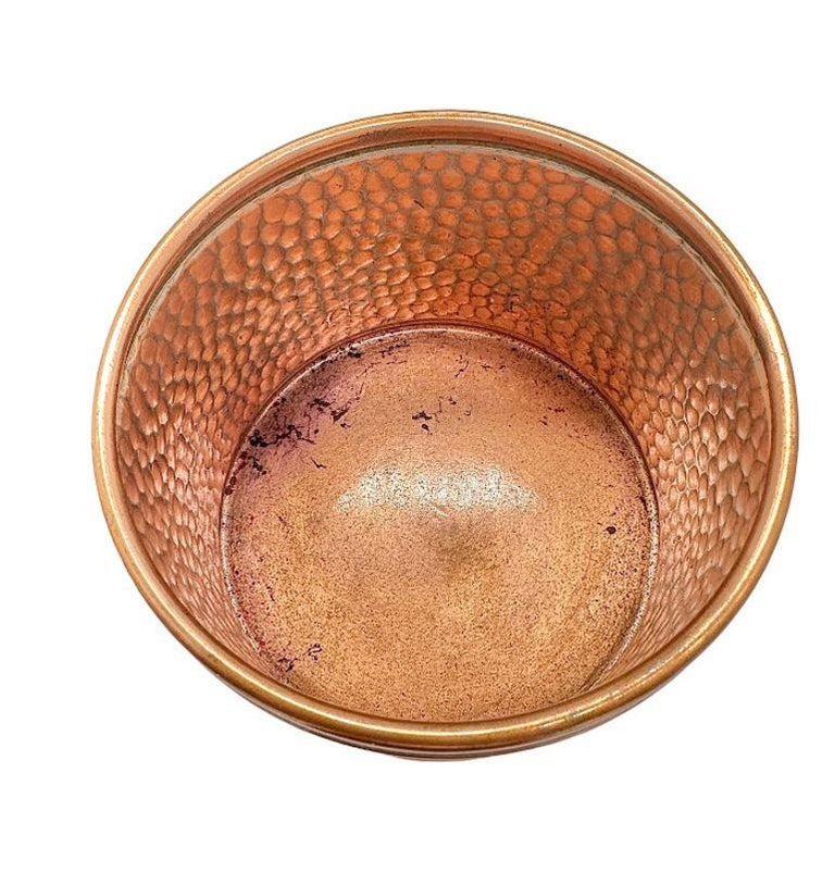 Mid Century 5" Hammered Copper Tin Lined Humidor by Revere Rome N.Y